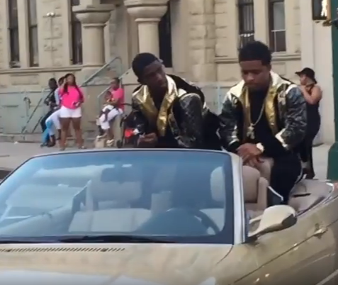 Short Clip Of P. Diddy Sons Christian and Justin Combs shooting a Video In Harlem!